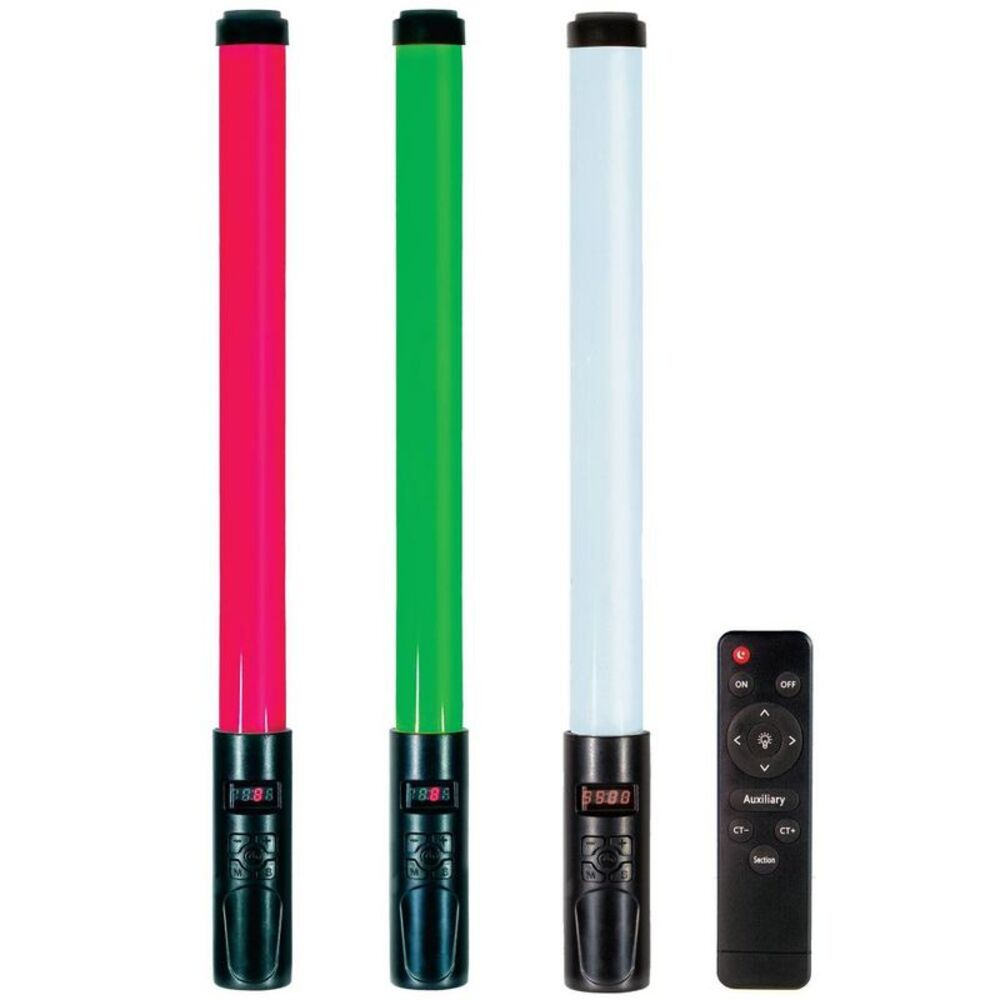 Sunpak RGB LightStick w/ Remote for Studio Photos Videos Adjustable LED Lighting